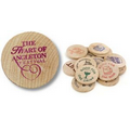 Wooden Nickel w/ Covered Wagon Wooden Stock Logo (Spot Color)